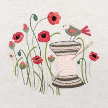 Un chat dans l'aiguile - "Bobine Coquelicots"