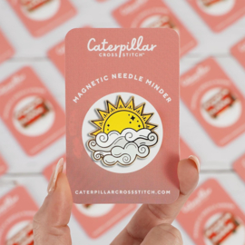 Caterpillar Cross Stitch - Magnetic Needle Minder - "Sunshine"