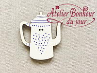 Atelier Bonheur du Jour - Cafetière pois bleu (Koffiekan blauw)