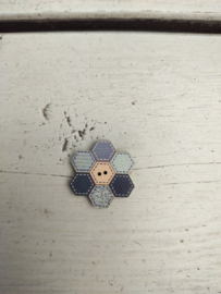 Atelier Bonheur du Jour - "Patch Hexagone  bleus"