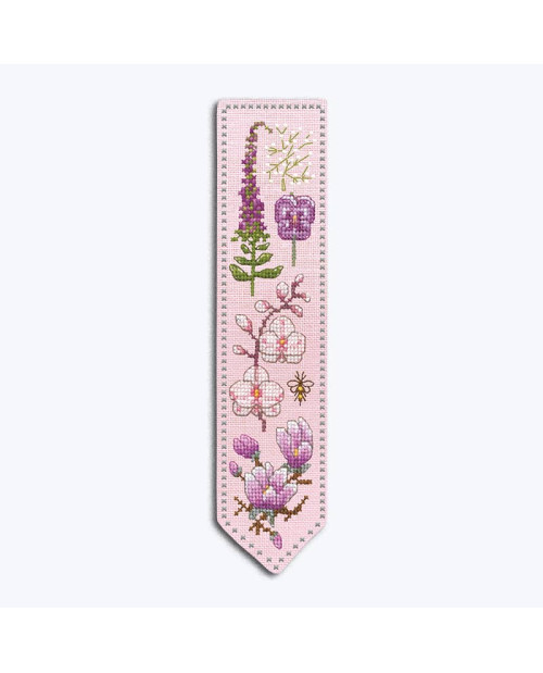 Le Bonheur des Dames - réf. 4596 - "Roze bloemen" (Boekenlegger)