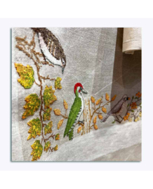 Réf. 6042  - Nappe Oiseau (vogels) -  (1.50 x 1.50)