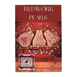 Annie Beez Folk Art - "Redwork Pears"
