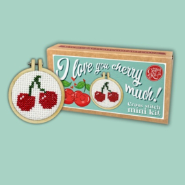 The Crafty Kit Co - Mini Cross stitch kit - "I love you cherry much"