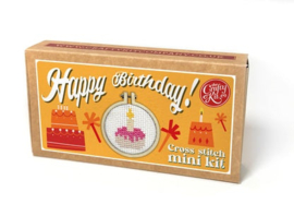 The Crafty Kit Co - Mini Cross stitch kit - "Happy Birthday"