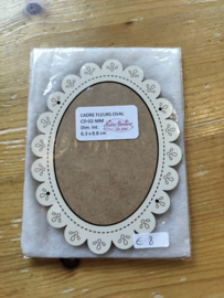 Atelier Bonheur du Jour - Houten kader "Fleurs" (ovaal ecru/crème)