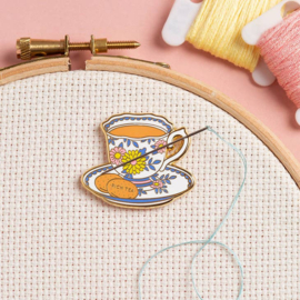 Caterpillar Cross Stitch - Magnetic Needle Minder - "Teacup"