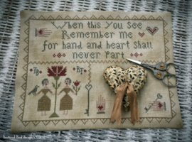 Scattered Seed Samplers - "Hand & Heart" Stitcher's Mat