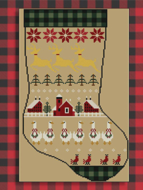 Twinpeak Primitives - Rustic Christmas Series "Stocking II"