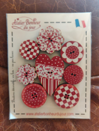 Atelier Bonheur du Jour - "Boutons rouges et coeur patch"