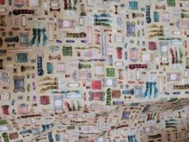 Stoffen - "Make it sew- Thread Cream"  (Robert Kaufman)