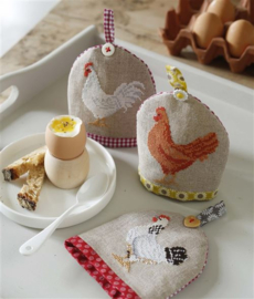 Boek - "Poules, coqs et poussins au point de croix (Perrette Samouiloff)