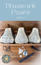 Annie Beez Folk Art - "Bluework Pears"