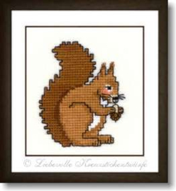 Liebevolle Kreuzstichentwürfe -  "Kleines Eichhörnchen" (M-465-19)
