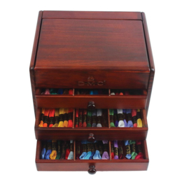 DMC - Boîte de rangement en bois vintage avec 120 échevettes