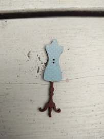 Atelier Bonheur du Jour - "Paspop - blauw met witte stippen"