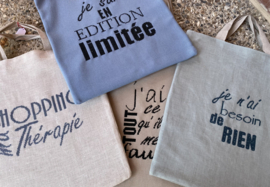 Au fil de l'Yères  - Collection Tote-Bag - Ma thérapie - Besoin de rien - Tout ce qu'il me faut - Edition Limitée