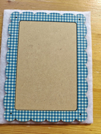 Atelier Bonheur du Jour - Cadre en bois "Nuage - Vichy bleu" (rectangulaire - grand modèle)