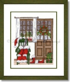 Liebevolle Kreuzstichentwürfe - Santas Haustür