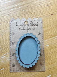 La Maison de Clémence - "Broche blauw-grijs"