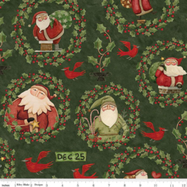 Riley Blake  - Teresa Kogut "Up on the Housetop - Santa Holly Green"