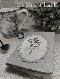 Le Lin d'Isabelle - "Pochette pour sachets de thé - Camélia"