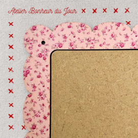 Atelier Bonheur du Jour - Cadre en bois "Nuage" (carré avec fleurs - grand modèle)