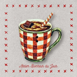 Atelier Bonheur du Jour - "Chocolat - tasse rouge"