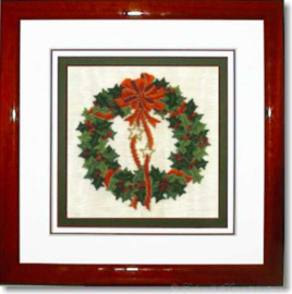 Liebevolle Kreuzstichentwürfe - W-05-96 - Weihnachtskranz (rood)