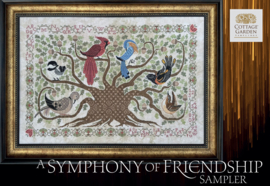 Cottage Garden Samplings - "A symphony of friendship sampler"