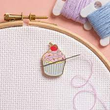 Caterpillar Cross Stitch - Magnetic Needle Minder - "Cupcake"