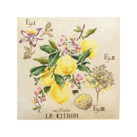 Les Brodeuses Parisiennes - "Etude aux fruits - Le citron" (linnen)