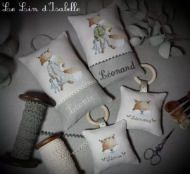 Le Lin d'Isabelle - "Coussin de porte et hochet Renard"