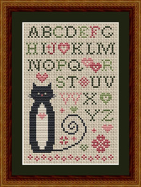 Happiness is HeartMade - "Heart Alphabet Cat"