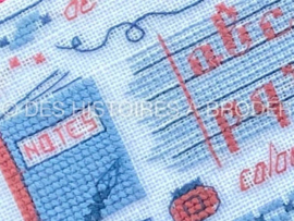 Des Histoires à broder - "Plumier - Je range mes crayons" (grille)