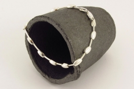 Zilveren collier en armband mat - glimmend