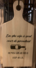 Tapasplank Een glas wijn is goed voor de gezondheid