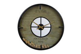 Wandklok 55 cm it's time..... wine