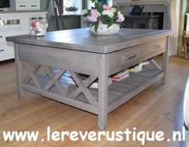 Eiken salontafel in de kleur Ash Grey 130 x 100 x 55 cm XR