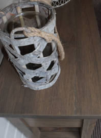 Landelijk eiken sidetable in de kleur Taupe 150 cm lang