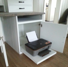 Landelijke Secretaire / Bureau / Home-Office WIT met blad in de kleur Grey 210 cm breed x 215 cm hoog PRIJS OP AANVRAAG