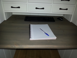 Landelijke Secretaire / Bureau / Home-Office WIT met blad in de kleur Grey 210 cm breed x 215 cm hoog PRIJS OP AANVRAAG