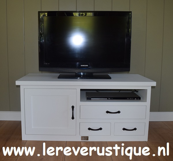 Landelijk TV-meubel in wit 110 x 50 x 50 cm hg