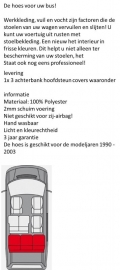 Maatwerk VW T4 3 pers. Achterbank Stoelhoes STOF 1989 - 2003