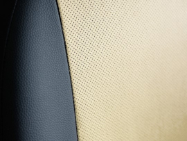 Maatwerk Mitsubishi  Perline - Voorstoelen -  geperforeerd KUNSTLEER