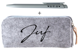 set etui en pen 'Blij met jou' zwart
