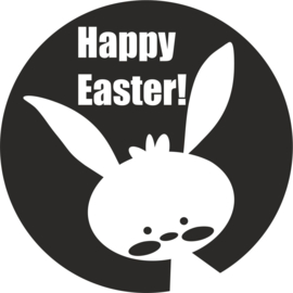 strijkapplicatie cirkel 'happy easter' (strak)