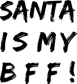 strijkapplicatie kerst santa is my bff krijt