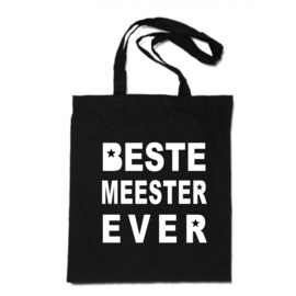 linnen tas -  Beste meester ever - zwart