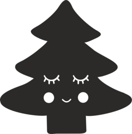 strijkapplicatie kerstboom gezichtje
